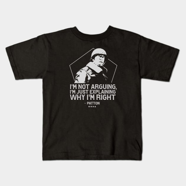 General George Patton | WW2 Inspirational Quote Kids T-Shirt by Distant War